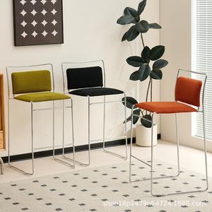 Sillas de Bar Suinuma con Estructura Cromada, Patas Altas y Respaldo para Bar o Comedor - Product Image 1