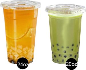 Gobelets en plastique PET transparents jetables pour boissons, gobelets à café jetables, gobelets à café en plastique à emporter avec couvercle, logo personnalisé - Product Image 4