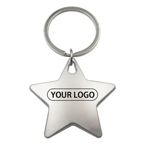 Shiny Polished Antique Glossy Finished 3D Design Star Shaped Metal Brass Keychain Best Metal Brass Keychains Wholesaler