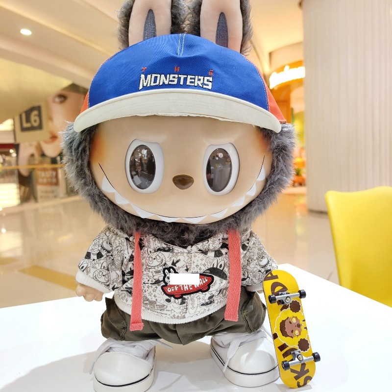 Labubu 38CM Doll - Cute Gift Box Co-Brand Vas Sports Suits