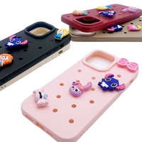 Nouvelle coque de téléphone 3D DIY en forme de personnage de dessin animé, douce, respectueuse de la peau, en ABS PC, résistante aux chocs, compatible avec iPhone, compatible SAM A55