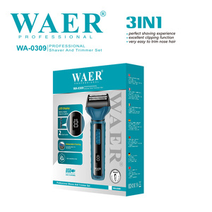 WAER 다기능 전기 3-in-1 헤어 트리머 & 면도기 세트 (머리/코/얼굴용) LED 디스플레이 가정용 USB 충전식 - Product Image 6