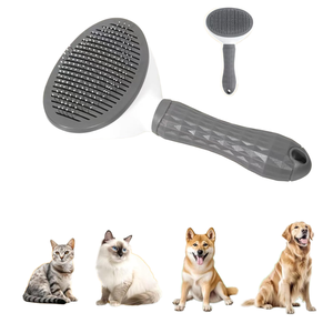 犬用ブラシコーム セルフクリーニング 毛取りグルーミングツール もつれ解消 エコフレンドリー ソフトプラスチック 室内/屋外用 - Product Image 3