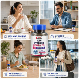 Suplemento Herbal Shecome, Probióticos Crudos para Mujeres, 100 Mil Millones de UFC con Prebióticos, Enzimas Digestivas, Cápsulas de Probióticos para la Salud - Product Image 5
