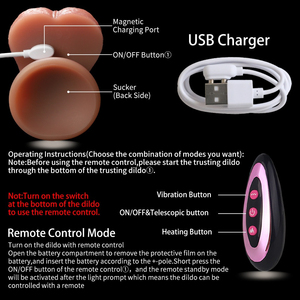 Vibromasseur en silicone souple naturel avec télécommande, stimulateur de point G, 100 % étanche, jouet sexuel féminin 450g en gros - Product Image 5