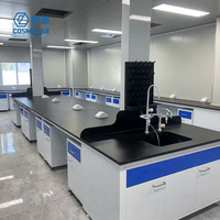 Mesa de Laboratorio de Acero con Estructura en H, Diseño Tradicional, Encimera Resistente a Ácidos y Álcalis para Uso en Escuelas, Hospitales y Laboratorios