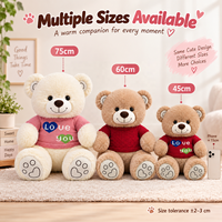 Peluche personnalisée en forme d'ours en peluche avec pull tricoté « Je t'aime » – Cadeau d'anniversaire et compagnon romantique