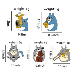 Broches personnalisées en émail pour saxophone, violoncelle, trompette, piano, Totoro, orchestre, épingles à revers, badges de dessin animé, cadeau musical amusant pour enfants et amis - Product Image 4