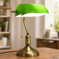 Lampe de bureau vintage verte, lampe de lecture, finition antique pour bureau, chambre à coucher, salon, maison