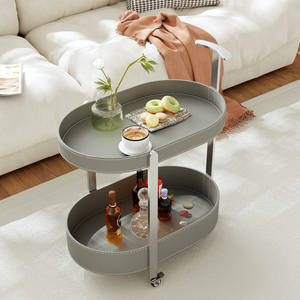 โต๊ะกาแฟสไตล์อิตาเลียนโมเดิร์นมินิมอลแบบเคลื่อนย้ายได้ โครงเหล็กสแตนเลส พร้อมล้อเลื่อน สำหรับห้องนั่งเล่นและห้องนอน เฟอร์นิเจอร์ตกแต่งบ้าน - Product Image 5