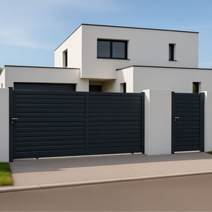 Puerta de Entrada Automática Moderna de Aluminio Corrediza con Motor Eléctrico, Puerta de Seguridad para Entrada de Vehículos para Uso Residencial - Product Image 1