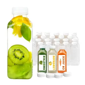 Wholesale <strong>250ml</strong> 350ml 400ml 500ml Plastic Juice <strong>Bottle</strong> Disposable <strong>Pet</strong> Plastic square Shape <strong>Bottle</strong> Custom Transparent <strong>Bottles</strong> - Product Image 1