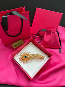 ステレオティールアイズ、真鍮、枝の形、輝くダイヤモンドのアールデコブローチ - Product Image 2