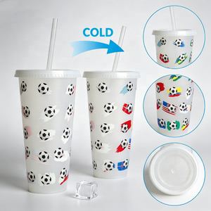 Vaso de Plástico Frío de Gran Capacidad 710ml, Creativo, Personalizable con Diseño de Estrella y Papá, con Pajita y Cambio de Color - Product Image 3