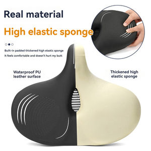 <span class=keywords><strong>Selle</strong></span> de vélo <span class=keywords><strong>ultra</strong></span>-large et confortable en PU avec coussin absorbant les chocs en mousse à mémoire de forme et support dorsal - Product Image 3