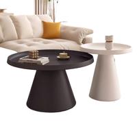 Table basse Art Déco de style nordique, en fer forgé, avec plateau en dalle de pierre, tendance, luxe léger, de forme ronde, pour balcon