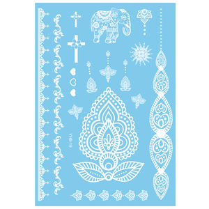 สติกเกอร์รอยสักร่างกายแบบชั่วคราวกันน้ำสีดำและสีขาวสำหรับผู้ใหญ่สำหรับมือ - Product Image 5