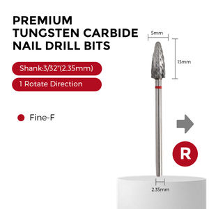 SHUANGJIA flamme pointu carbure de tungstène forets à ongles forme de boule coupe croisée manucure rotative électrique 5mm diamètre de flûte ISO/CE - Product Image 1