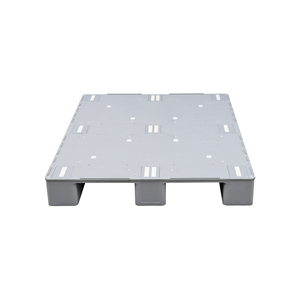 Palé de plástico industrial blanco JOIN, Palé de plástico de cubierta plana apilable de carga pesada de 1200x1000mm - Product Image 3