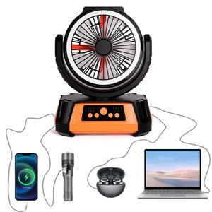 Weidasi Xách Tay 20000MAh Có Thể Sạc Lại Ngoài Trời Cắm Trại Fan USB Bảng Fan Với Ánh Sáng LED Và Ngân Hàng Điện Cho Lều - Product Image 1