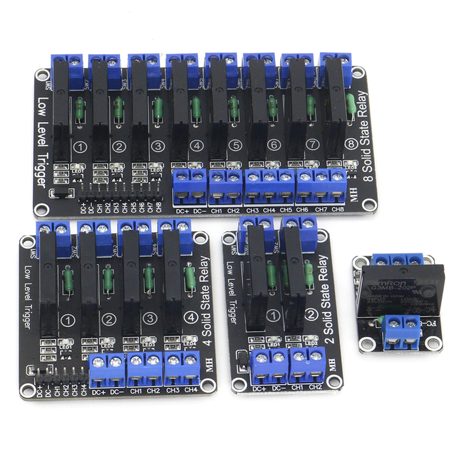 5V 12V 24V Relay 1 2 4 8 Channel Low-Level DC Controlled AC Solid-State Relay Module