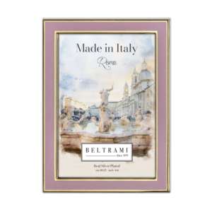 Beltrami Photo <b>Frame</b> <b>4x6</b> Real Silver Plated Pink Gold Metal <b>Frame</b> Made in Italy - Product Image 1