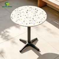 Table de jardin moderne en aggloméré de bois pressé, résistante à l'eau, pour usage extérieur et commercial (cafés, restaurants, hôtels)