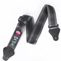 Réglable avec 3 supports de médiators de guitare sangle de guitare tête en cuir PU bandoulière en cuir pour accessoires de guitare basse