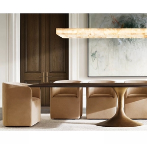 Mobili da ristorante di alta qualità tavolo da pranzo e sedia Set soggiorno sala da pranzo mobili per la casa in legno ferro metallico moderno estensibile - Product Image 1