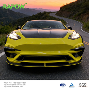 Kit carrosserie complet en fibre de carbone RAPOW pour <span class=keywords><strong>Tesla</strong></span> <span class=keywords><strong>Model</strong></span> 3 : Lame avant, becquet arrière, jupes latérales, diffuseur de pare-chocs - Product Image 5