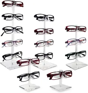 Soporte de exhibición de anteojos y gafas de sol de pie de acrílico rectangular para publicidad y uso doméstico