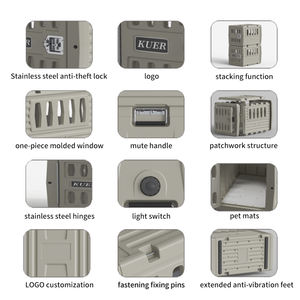 KUER taşınabilir Rotomolded köpek kulübesi kafes düğme kapatma kapalı taşıma araba kafesi Pet konsinye seyahat için - Product Image 6