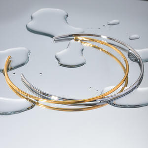 Kalung Choker 3mm dapat disesuaikan perhiasan baja tahan karat untuk wanita perhiasan berlapis emas Choker kerah kancing manset serviks - Product Image 4