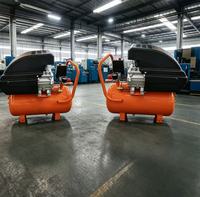 Vente directe usine : Compresseur d'air à piston portable 2 CV 24 L à entraînement direct avec manomètres doubles et vannes de régulation