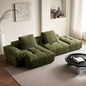 Sofá Pixel en Tela Chenilla Negra, Conjunto de Esquina, Estilo Moderno y Simple, Líneas Rectas, para Sala de Estar - Product Image 3