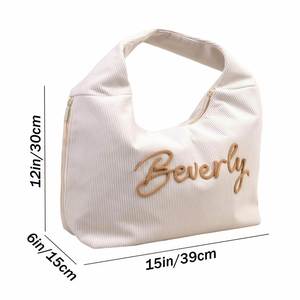 Personalized Corduroy Tote, Embroidered Name Crossbody Bag, Everyday Out/Travel Handbag, <b>Gift</b> for <b>Bridesmaids</b>, Women, Mother - Product Image 3