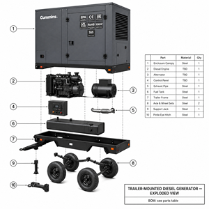 Grupo Electrógeno Diésel de 50 kVA, 80 kVA, 100 kW, 100 kVA, 200 kVA, 250 kVA, 300 kVA, 400 kVA, 500 kVA para Uso Industrial y Comercial - Product Image 5