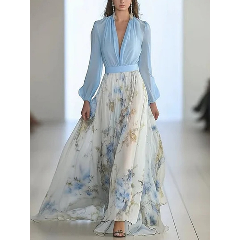 Shop Our Blue Chiffon Floral Print Dresses for Women