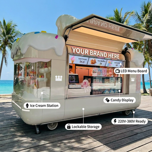 Food Truck Mobile Certificato CE in Vendita, Carretto per Gelati, Dolci e Hot Dog, in Vetroresina e Acciaio Zincato - Product Image 5