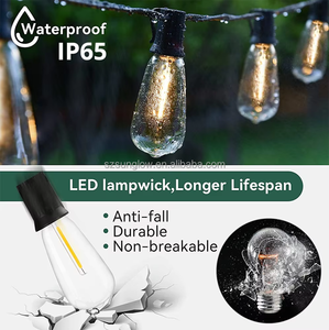 <span class=keywords><strong>Guirlande</strong></span> solaire à LED pour décoration extérieure étanche de <span class=keywords><strong>Noël</strong></span> 10-30 S14 Ampoules Retro Camping <span class=keywords><strong>Guirlande</strong></span> Garden Party Fairy Lamp - Product Image 4