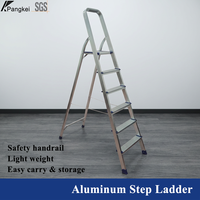 EN131 Aluminium 6063 6-Stufen Klappbare Rutschfeste Stufenleiter 150kg Tragfähigkeit Modernes Design Langlebige Haushaltsleiter