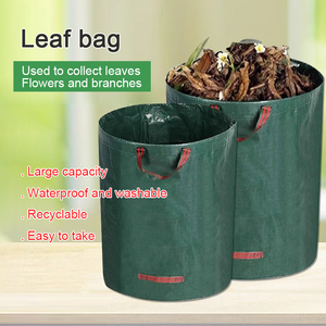 Sac de Jardin Grande Capacité pour Feuilles et Branches, Sac de Collecte de Feuilles Tombées Vert Foncé, Sac Poubelle Tissé Réutilisable pour Plantes, Fournitures - Product Image 2