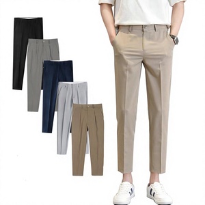 Pantalon Chino Kaki Homme Personnalisé OEM ODM Tissu Peigné Classique Décontracté Mélange Polyester/Coton Coupe-Vent Doux - Product Image 4