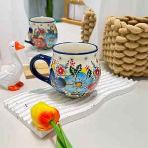 كوب سيراميك مرسوم يدويًا مناسب للتجمعات العائلية والهدايا وحفلات الفنادق وغيرها، تصميم صديق للبيئة بسعة كبيرة - Product Image 2