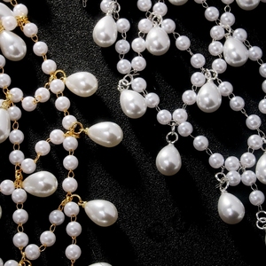 Serre-tête bohème à pampilles de perles avec chaîne perlée à franges pour mariée, accessoire de cheveux pour mariage, fête, bal de promo, soirée - Product Image 5