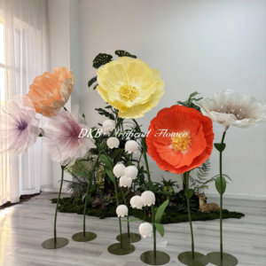 Flor de <span class=keywords><strong>Papel</strong></span> Gigante Decorativa Moderna para Fiestas <span class=keywords><strong>y</strong></span> Eventos, Flor Romántica con Soporte, Enorme Decoración de Lirio de los Valles Blanco - Product Image 5