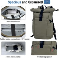 Sac à dos de voyage universitaire extensible de haute qualité, écologique, imperméable et antivol, avec fermeture éclair et fermoir, unisexe, pour usage quotidien décontracté