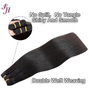 ช่อผมมนุษย์แบบสองชั้นสำหรับต่อผมมนุษย์ผมตรงทรงตรงตามธรรมชาติของ FH - Product Image 6