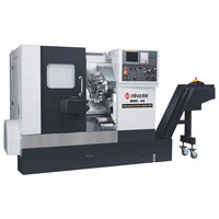 Tour CNC industriel MIVA à double broche et couteau oblique, durable et à faible entretien, pour usinage de pièces en rangée