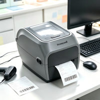 Printer Label Barcode Thermal Desktop Honeywell PC45D PC45T 4 Inch, Printer Stiker Perekat Sendiri untuk Retail